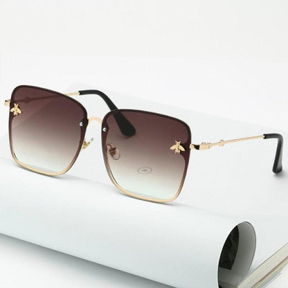 Bee Womens Square Sunglasses/Oversize Rimless Sunglasses Women - The GoatFind