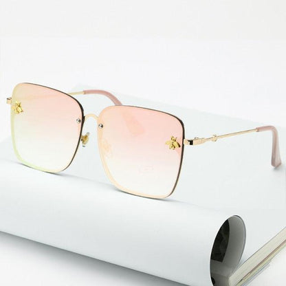 Bee Womens Square Sunglasses/Oversize Rimless Sunglasses Women - The GoatFind