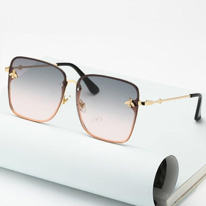 Bee Womens Square Sunglasses/Oversize Rimless Sunglasses Women - The GoatFind