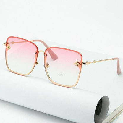 Bee Womens Square Sunglasses/Oversize Rimless Sunglasses Women - The GoatFind