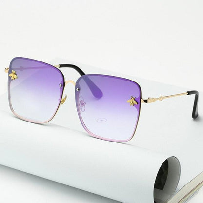 Bee Womens Square Sunglasses/Oversize Rimless Sunglasses Women - The GoatFind
