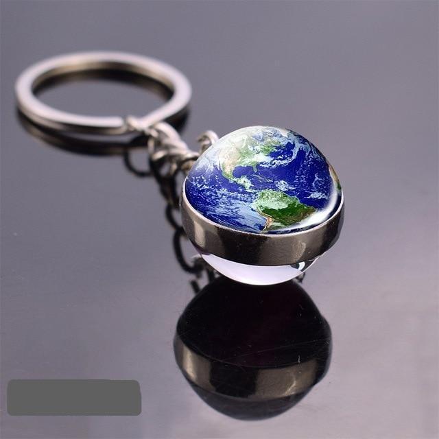 Solar System Galaxy Planet Glass ball Key Rings The G.O.A.T. Find Earth 