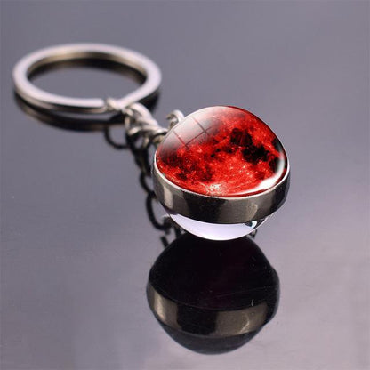 Solar System Galaxy Planet Glass ball Key Rings - The GoatFind