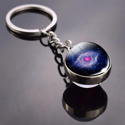 Solar System Galaxy Planet Glass ball Key Rings - The GoatFind