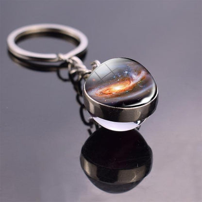 Solar System Galaxy Planet Glass ball Key Rings - The GoatFind