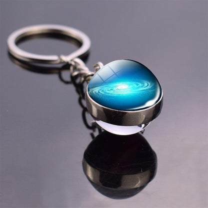 Solar System Galaxy Planet Glass ball Key Rings - The GoatFind
