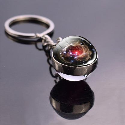 Solar System Galaxy Planet Glass ball Key Rings - The GoatFind