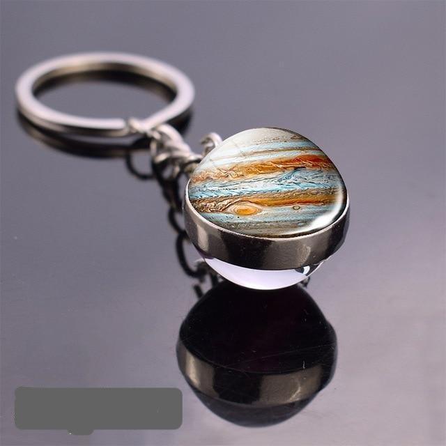 Solar System Galaxy Planet Glass ball Key Rings The G.O.A.T. Find Jupiter 