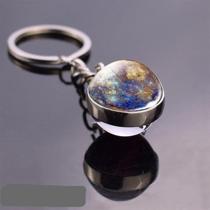 Solar System Galaxy Planet Glass ball Key Rings - The GoatFind
