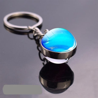 Solar System Galaxy Planet Glass ball Key Rings - The GoatFind