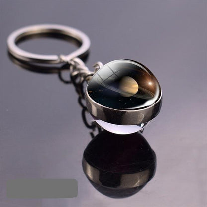 Solar System Galaxy Planet Glass ball Key Rings - The GoatFind
