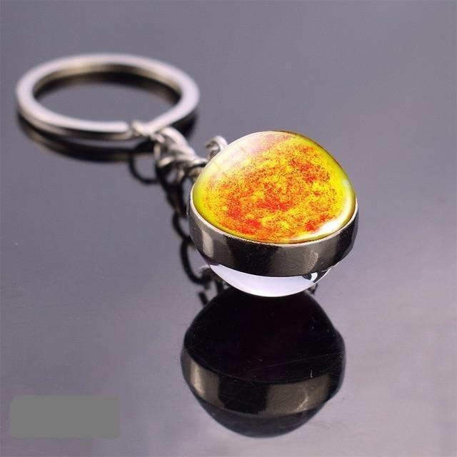 Solar System Galaxy Planet Glass ball Key Rings The G.O.A.T. Find Sun 