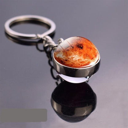 Solar System Galaxy Planet Glass ball Key Rings - The GoatFind