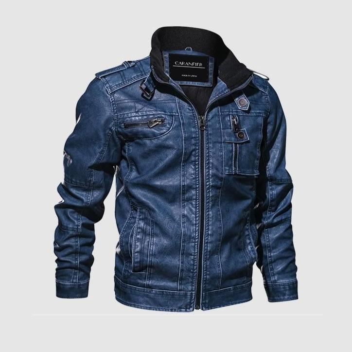 Stylish Mens Stand Collar Zipper Leather Jacket/Motorcycle Biker Faux PU Leather Coats The G.O.A.T. Find 
