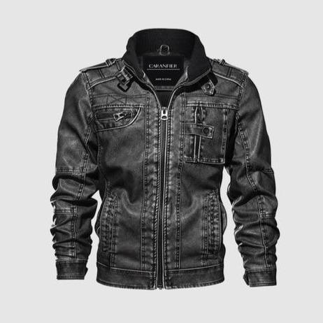 Stylish Mens Stand Collar Zipper Leather Jacket/Motorcycle Biker Faux PU Leather Coats The G.O.A.T. Find Gray XXXL 