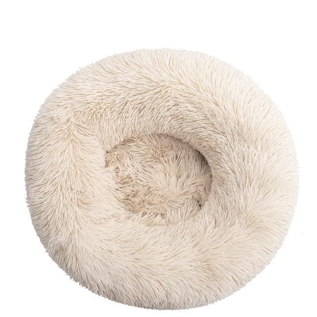 Super Soft Plush Pet Donut Lounger Bed for Dogs/Cats/Pets - All Sizes The G.O.A.T. Find Cream White L 60CM 
