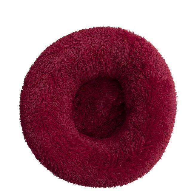 Super Soft Plush Pet Donut Lounger Bed for Dogs/Cats/Pets - All Sizes The G.O.A.T. Find Maroon L 60CM 