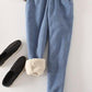 Womens Casual Thick Cashmere Track Pants/Loose Long Lambskin Trousers Plus Size The G.O.A.T. Find denim blue XL 