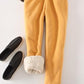 Womens Casual Thick Cashmere Track Pants/Loose Long Lambskin Trousers Plus Size The G.O.A.T. Find Yellow XL 