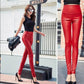 Faux Leather Pants Red