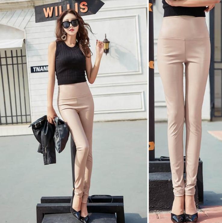 Nude Faux Leather Pants