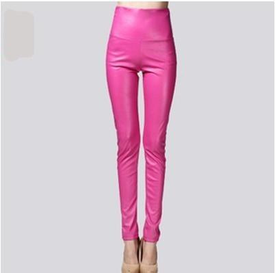 Pink Faux Leather Pants
