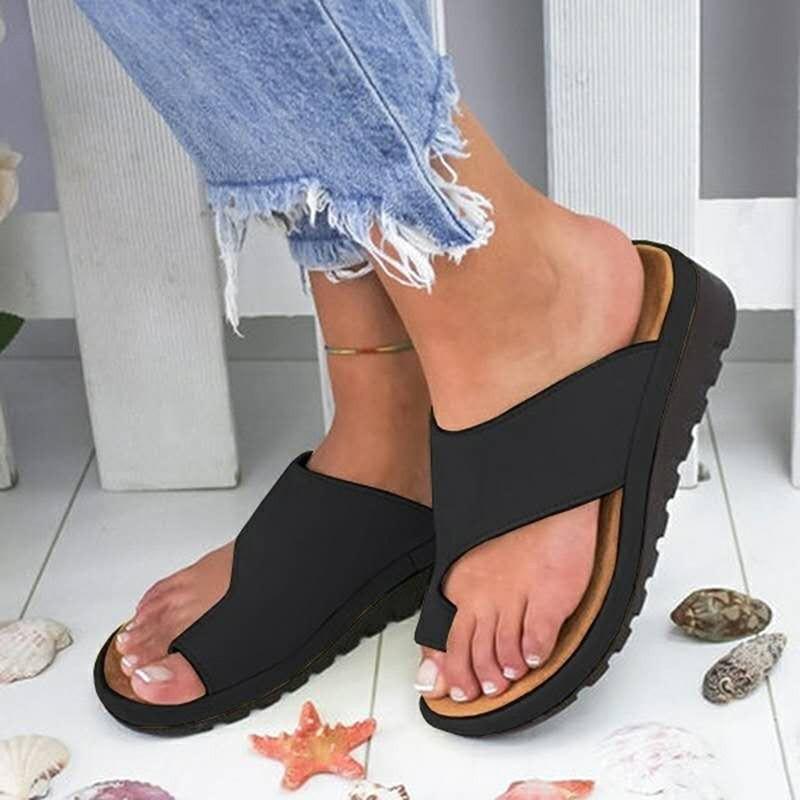 Womens Big Toe Foot Correction Sandals - Ultra Stylish Leather Comfy Platform - Orthopedic Bunion Corrector The G.O.A.T. Find 