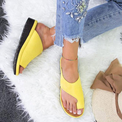 Womens Big Toe Foot Correction Sandals - Ultra Stylish Leather Comfy Platform - Orthopedic Bunion Corrector The G.O.A.T. Find Yellow 4 